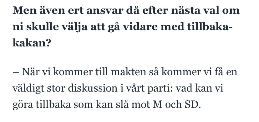 Alltagstanke's tweet image. @TobiasBaudin detta är nog den mest omogna intervjun jag har läst av en politiker. 

Låter som en typisk socialdemokratisk inställning: ”vi kommer göra något mot dom, men om vi gör det så är det inte vårt fel, det var dom som börja.” #sossarna