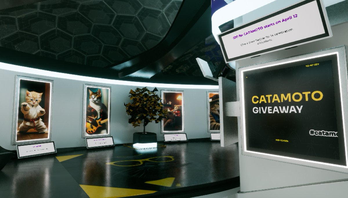 #Everdome の #CATAMOTO 会場へ行ってきたんだけど、パソコンが非力過ぎて、画像落としまくって何とか動けたｗ
部屋の外に出たら超スローモーションになったし、これは次の時代に行けないスペックなんだな。

$CATA で稼げたらパソコン買うよ。
頼むよ猫ちゃん😆

#TENSET #CATAMOTO $CATA #catapult