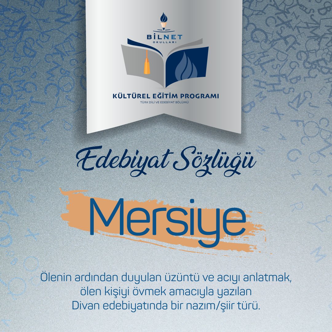 BilnetOkullari's tweet photo. Öğrencilerimizin kelime dağarcıklarını geliştirmeye ve sınav başarılarını artırmaya önem veriyor, haftanın edebiyat sözcüğünü sizlerle paylaşıyoruz.
#BilnetLiseleri #EdebiyatSözlüğü #Edebiyat https://t.co/TxV0YHECEq