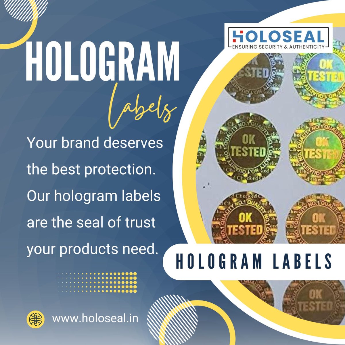 'Your brand deserves the best protection. Our hologram labels are the seal of trust your products need. #BrandTrust #ProductProtection #Holoseal'

i.mtr.cool/vqkxmgiyni