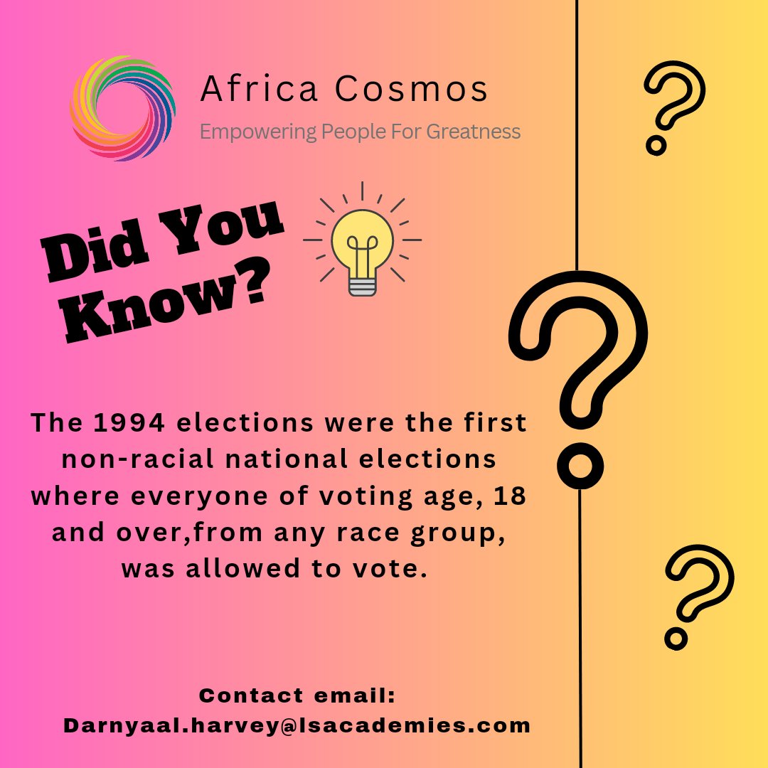 D4darno's tweet photo. Democracy is the variant that leads to a cohesive society. As freedom day approaches, we embrace our liberty and diversity. Celebrating 30 years of democracy. 

#africacosmos
#freedomday
#democracy
#elections2024 https://t.co/4QfNrEim7S