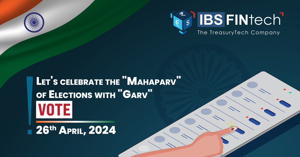 Every #votematters! In the world's largest #democracy, #LokSabhaElections are the #celebration of our pride & unity. Let's #vote with pride on 26th April 2024, to shape the future of our #Nation.
#YourVoteMatters #TreasuryTech #Mahaparv