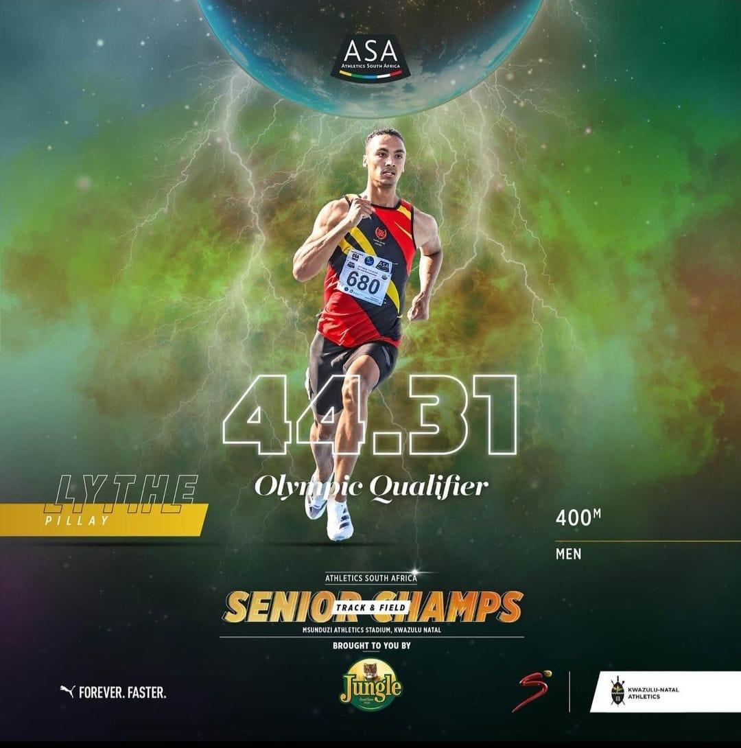 KingEdVIISchool's tweet photo. Congratulations Lythe Pillay, Class of 2021 who has qualified for the Paris Olympics. Lythe won the SA men’s track 400m at the National Championships.
He is now the 2nd fastest South African over 400m, behind W van Niekerk.  David Seete, Class of 2019 came 5th. Well done Gents! https://t.co/wEeI2qHGgo