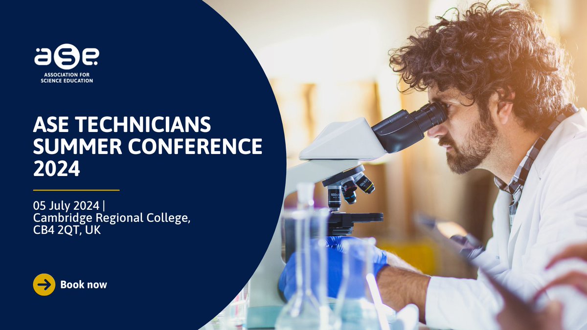 theASE's tweet photo. We're thrilled to host the Technicians Summer Conference 2024 🔗 https://t.co/4gVTzC8qIK
Join us for a diverse range of sessions covering topics across the three sciences. Don't miss this chance to connect with fellow technicians!
#ScienceTechs #ProfessionalDevelopment https://t.co/B3ZJc9bMZd