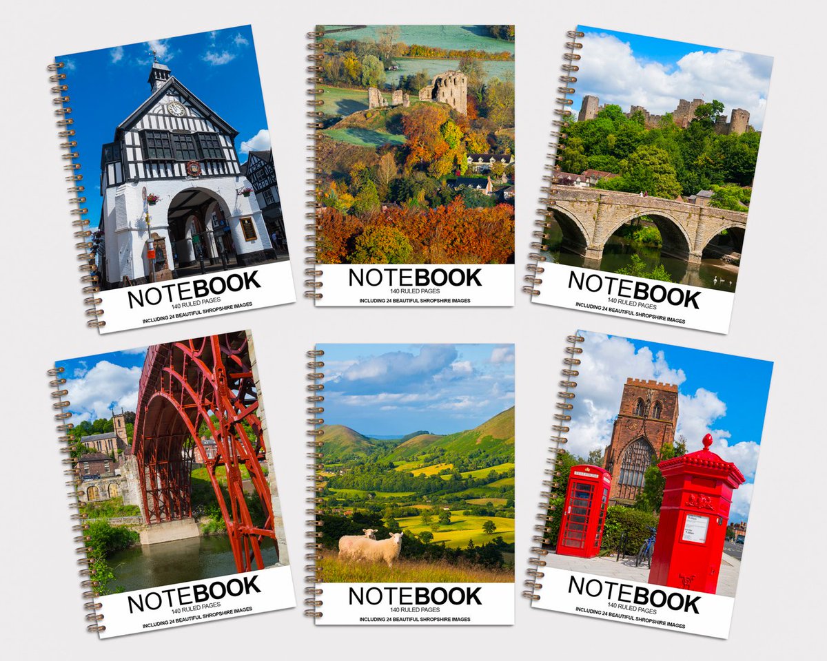 Have you seen our #Shropshire notebooks - practical but beautiful, and a must-have for any home or office. They are A5 in size and contain 140 ruled pages interspersed with 24 of our Shropshire images. There are 10 different covers to choose from. bit.ly/46scOEw