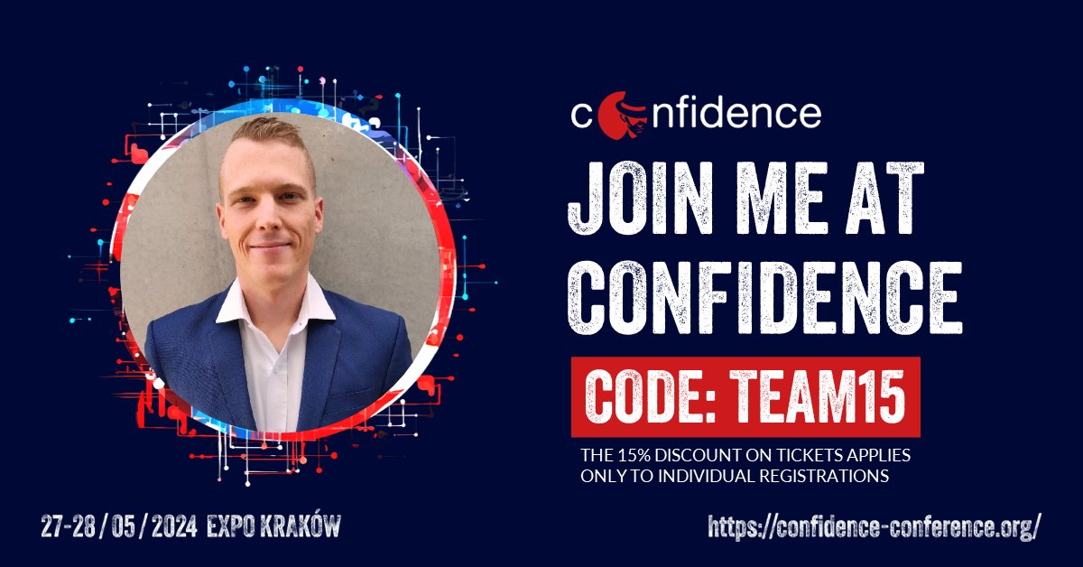 This year at <a href="/CONFidenceConf/">confidenceconf</a> I’ll be presenting on UNC4841 with my talk titled "Tales from the Deep". Join me on 27-28 May 2024 in Krakow!
Get 15% off your ticket with the discount code: TEAM15 (for individual registrations).
confidence-conference.org