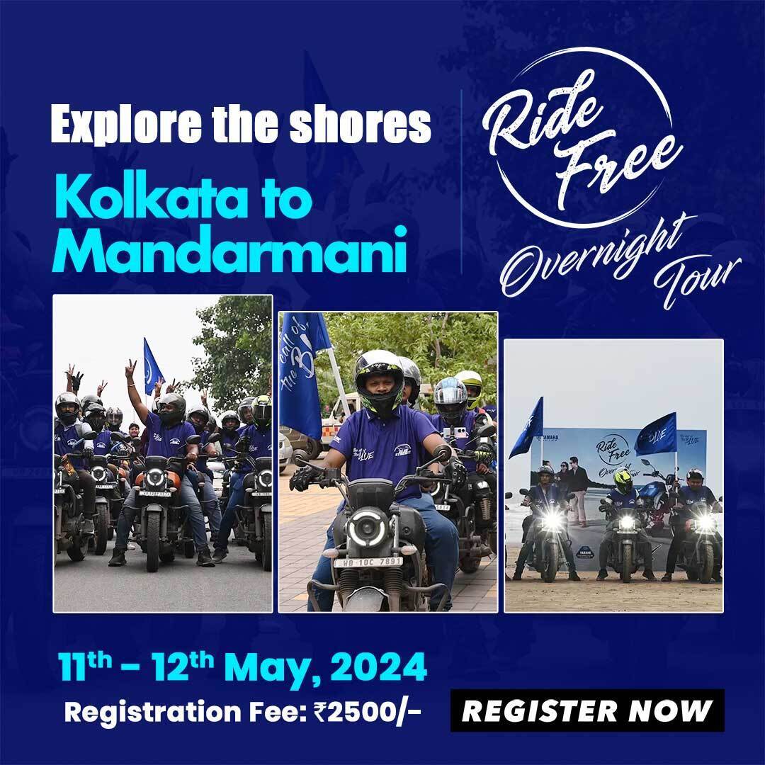 India_Yamaha's tweet photo. Embark on an overnight tour from Kolkata to Mandarmani on your Yamaha FZX. Ride along scenic routes and unwind on the sandy shores.
Register now - https://t.co/NbQGBuoYZv
.
.
#FZX #Yamaha #YamahaMotorIndia #OvernightTour #YamahaRacing #RideFree https://t.co/2toYNM8NHP