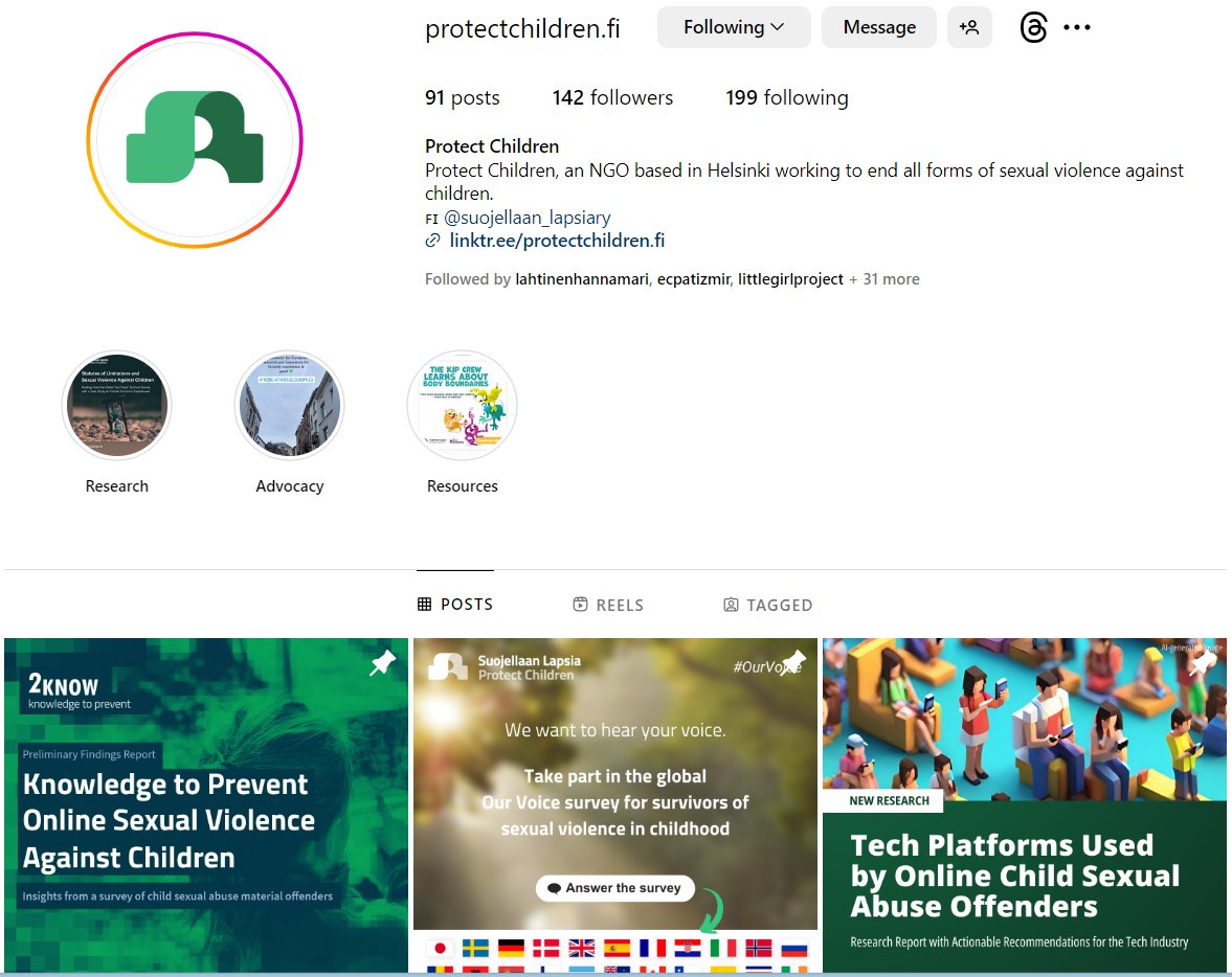 🚨 Follow our new English Instagram page - @ protectchildren.fi ! #ProtectChildren has launched a dedicated Instagram account to share the most recent results of our work in English. Subscribe now ⬇ 🔗instagram.com/protectchildre…