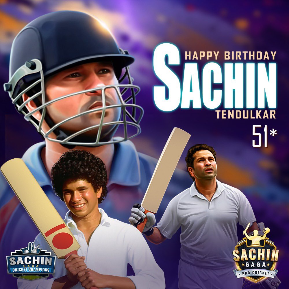 ✨ Happy 51st Birthday, <a href="/sachintendulkar/">Sachin Tendulkar</a>! Here’s to celebrating a legend who continues to inspire millions! 🏏🎂 

#HappyBirthdaySachin #SRT51 #ItsPROtime #SachinSagaProCricket #CricketMobileGame