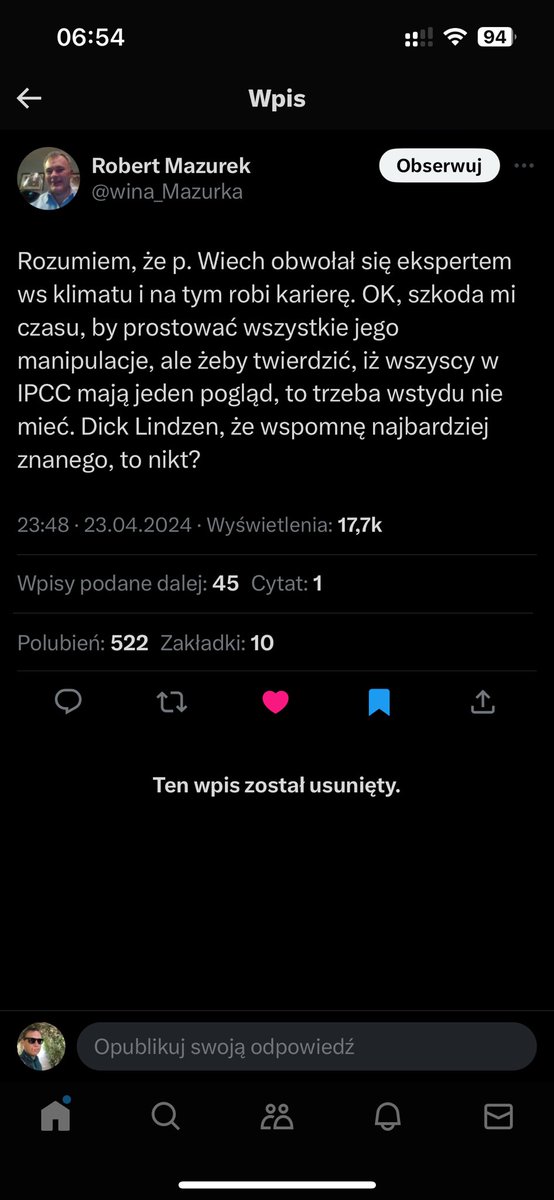 Aż sprawdziłem. Wpis był, ale się zmył. Najwyraźniej też jacyś towarzysze interweniowali.