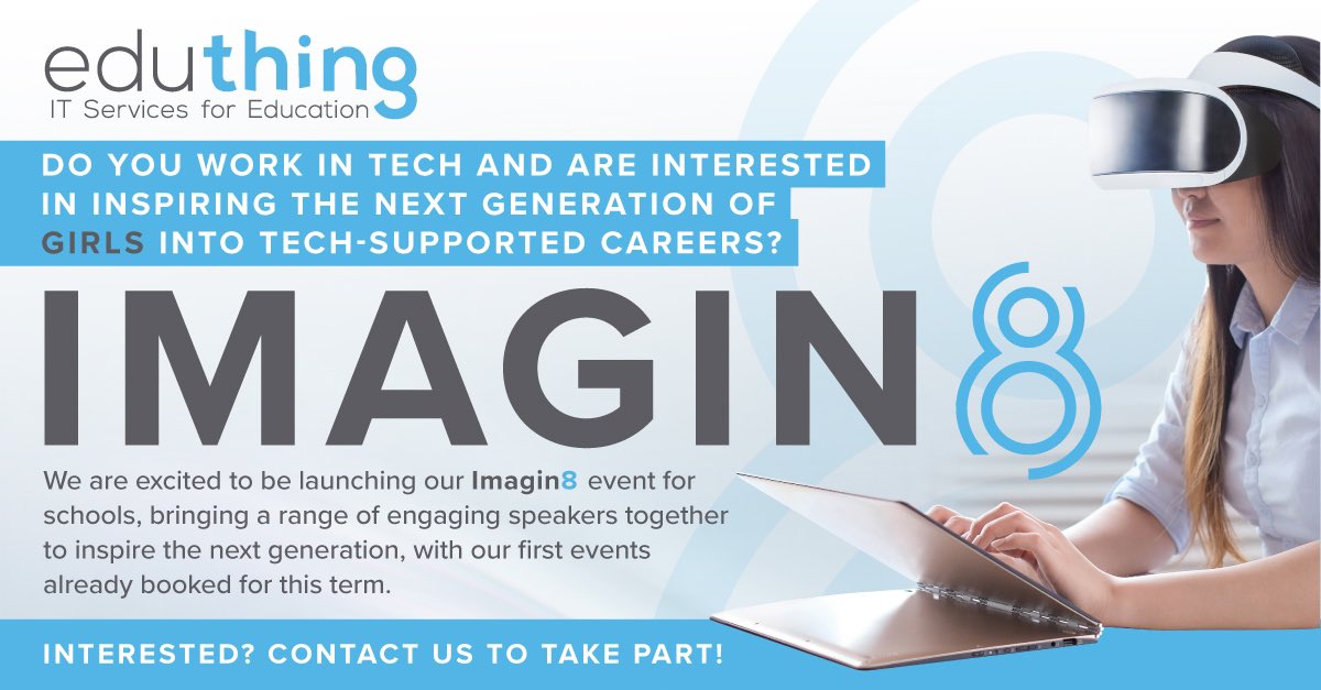 What are the Jobs in tech? Developer, Analyst, Engineer? What about those jobs that use tech, but aren’t seen as traditional tech? Are you available to support this event and speak to Year 8 Girls at the Imagin8 event? #futureofwork #volunteers #STEMAmbassadors #womenintech