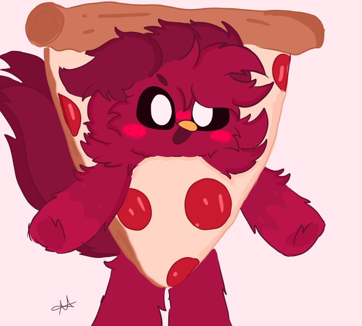 Woly a trabajar en botarga de pizza >:3 #SmilingCritters