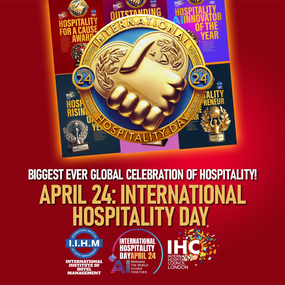 Save the Date: April 27, 2024
International Hospitality Day 2024! Hosted by IHC London and IIHM. Get ready for an unforgettable celebration as we honor the stars of hospitality!
Join us in celebrating excellence!

#IHD2024 #iihmgoa #iihmbest3years #IIHMAI #IHC #IIHM #admissions
