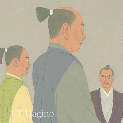 北國新聞、富山新聞連載小説 安部龍太郎さん作「銀嶺のかなた」第457~460回挿絵です。 