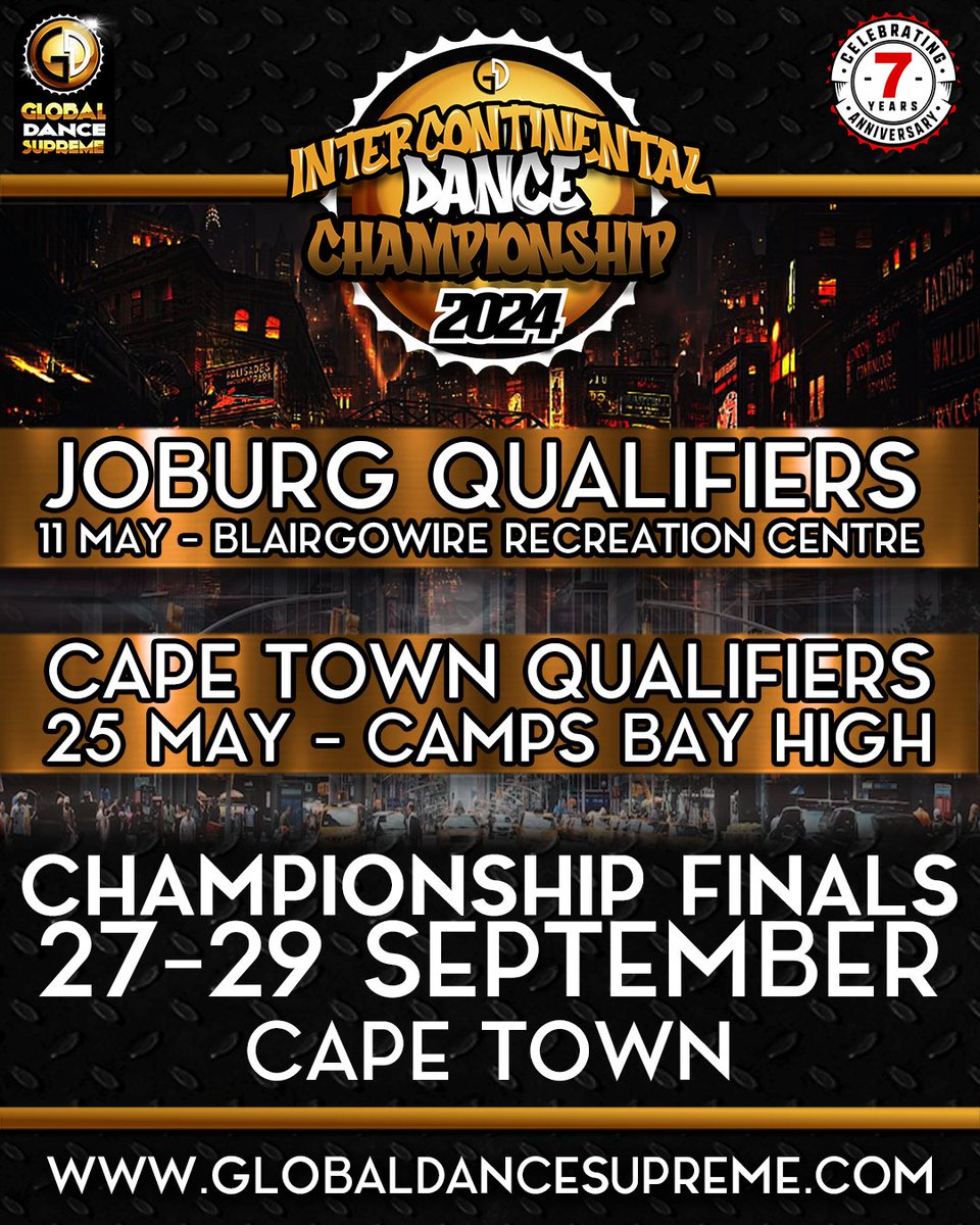 ItsGlobalDance's tweet photo. ROAD TO GDS Championship FINALS #GDS2024 #WillYouBeThere

11 May: Blairgowrie Recreation Centre - Randburg, JHB
25 May: Camps Bay High - Camps Bay, CPT
27 -29 Sept: GDS Championship Finals, CPT https://t.co/XqyPdAX3OO