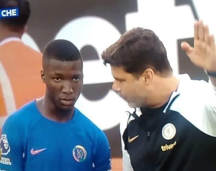 Poch: “We need a comeback here, do you know what we need to do?” Caicedo: “No” Poch: “Me neither, tell Sterling I said hi”