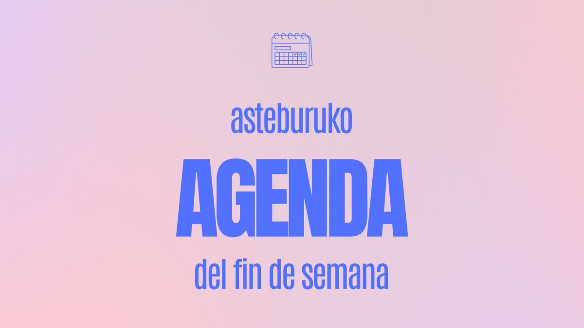 Egun on! 👋 

Asteburu honetako agenda #Gasteiz-en 🔗 labur.eus/EIYmw

Agenda de este fin de semana en #VitoriaGasteiz 🔗 labur.eus/2MMUt

#vg_kultura #Gasteizkultura