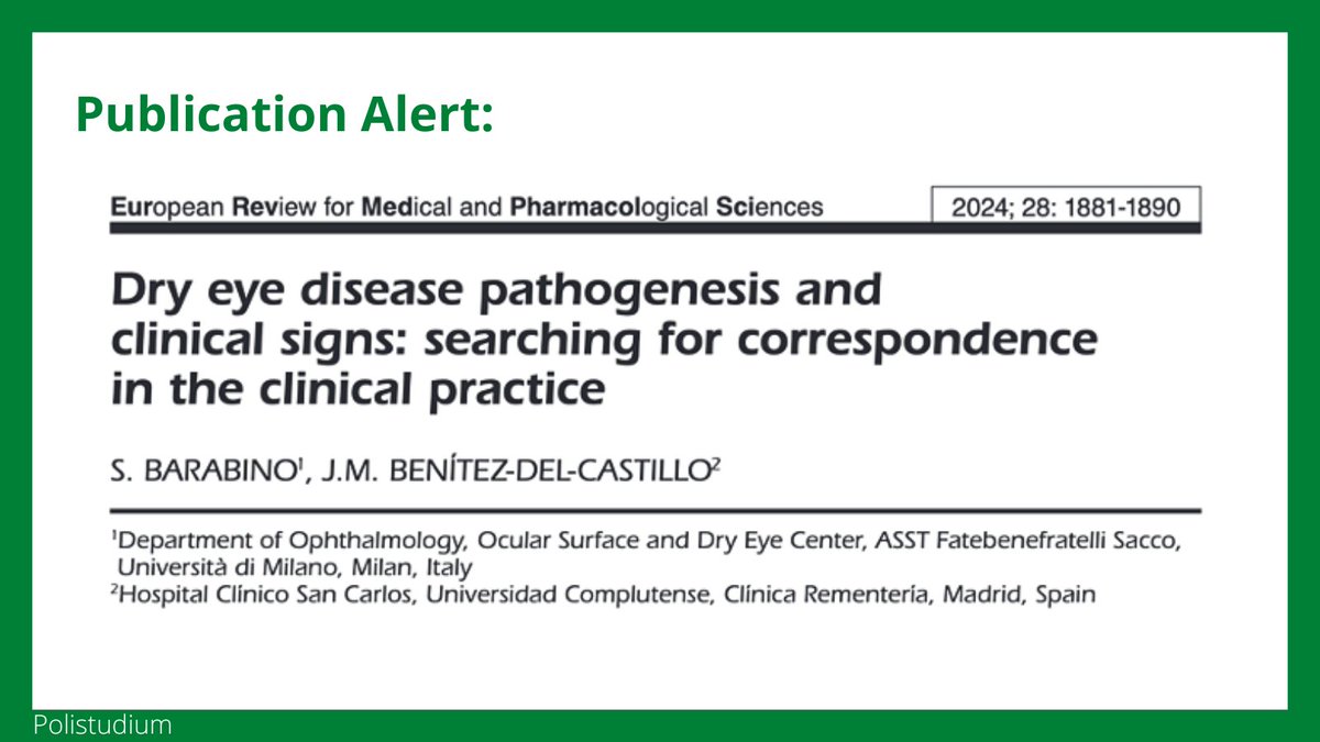 'Dry Eye Disease Pathogenesis and Clinical Signs: Searching for Correspondence in Clinical Practice'. Understanding Dry Eye Disease (DED) is crucial for recognizing how ocular surface alterations and immune-inflammatory responses contribute to its vicious cycle.