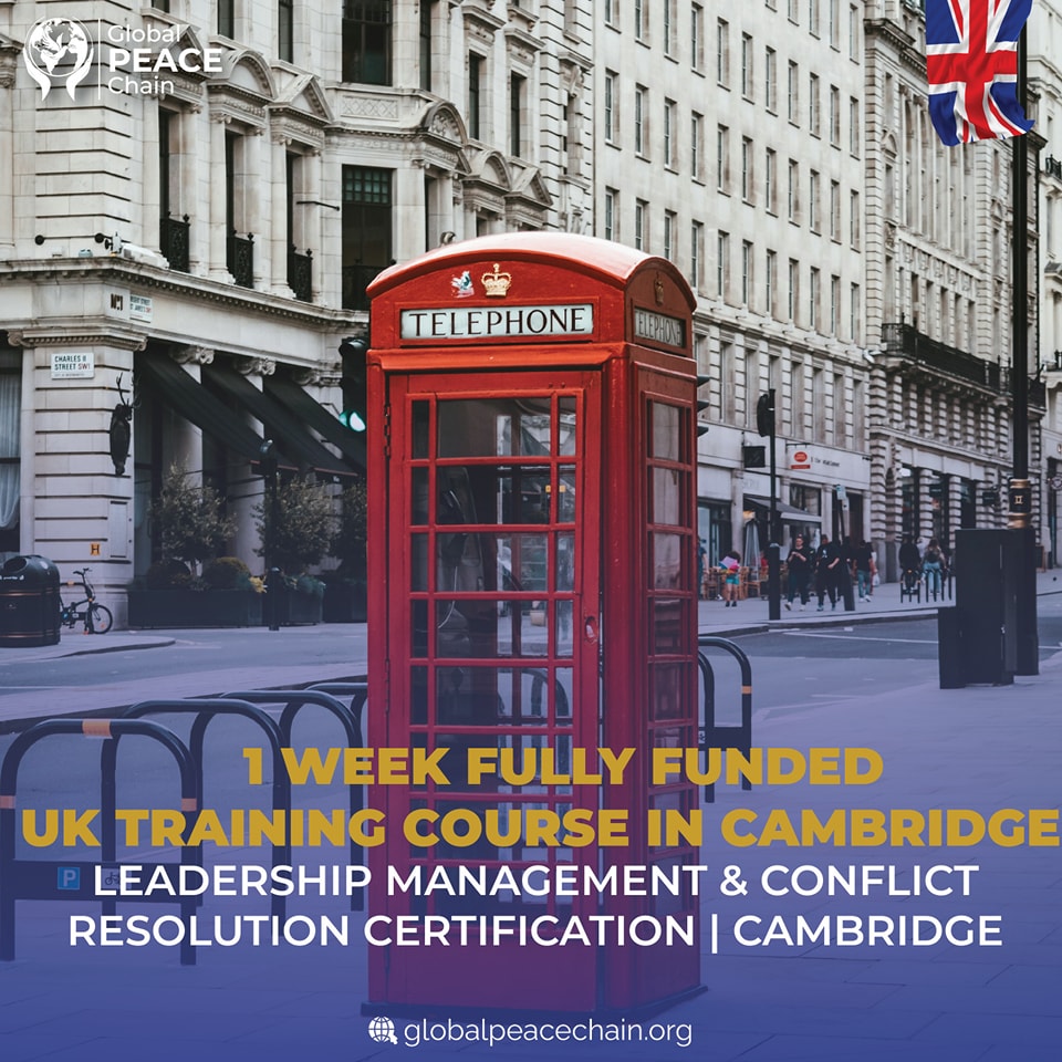 One Week Training Program at the University of Cambridge, UK (Fully Funded)

Leadership Management &amp; Conflict Resolution Certification, Cambridge 2024

134 Seats (Fully Funded, Partially Funded, and Self Funded)

Visit: opportunitiescorners.com/leadership-man…

Deadline: 15th May 2024