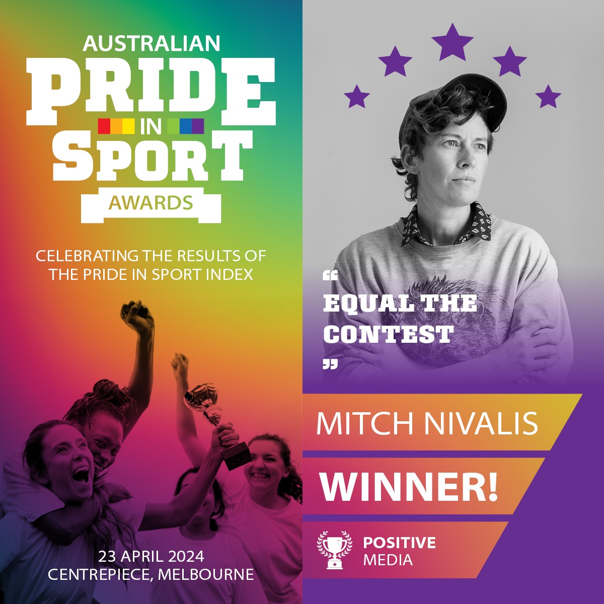 Congratulations to Mitch Nivalis on winning the 2024 Pride in Sport Australia LGBTQ+ Positive Media Award. 🏆🌈

#PrideInSport #PrideInSportAwards