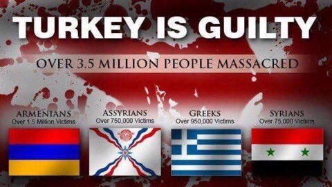Plus de 400 ans de terreurs, meurtres, crimes qui se terminent par un énorme génocide contre les Arméniens, Syriens, Assyriens, Libanais, Grecs...
109 ans après, cela continue... Rien ne change... des assassins !
#Seyfo #GenocideArmenien #ArmenianGenocide #Turkiye