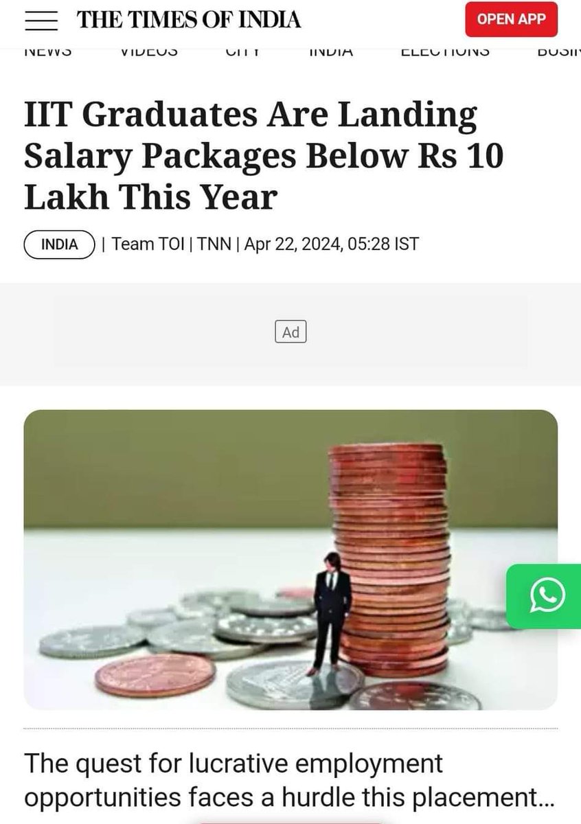 #IIT graduates offer low salary packages

#IITans can now sell pakodas in mandirs. Great opportunity to become chowkidar/chaiwala. Modi hai to mumkin hai. Our focus is hindu muslim. Who needs employment. We have temples ! Who needs hospitals... We need shamshan !