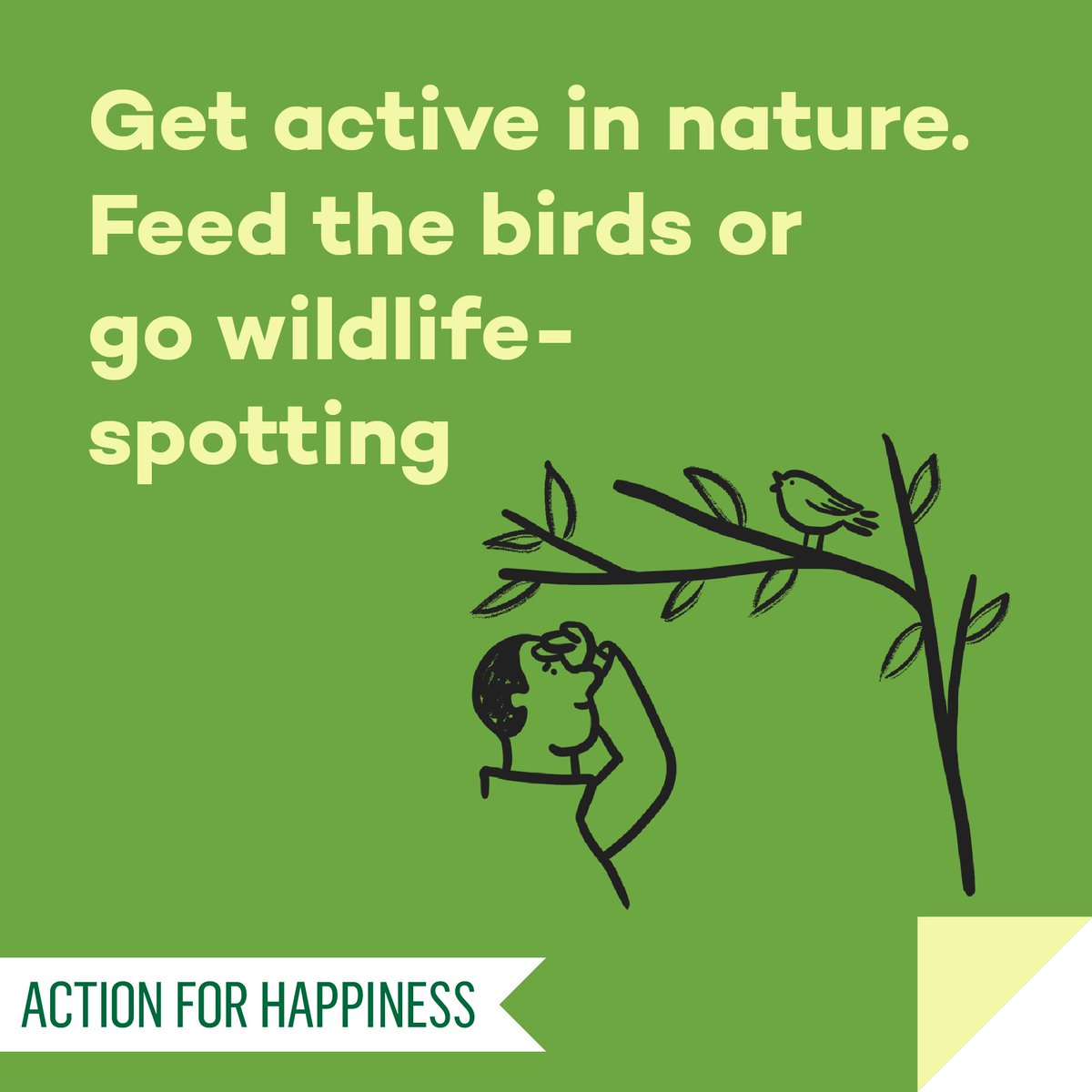 Active April - Day 24: Get active in nature. Feed the birds or go wildlife-spotting actionforhappiness.org/active-april #ActiveApril