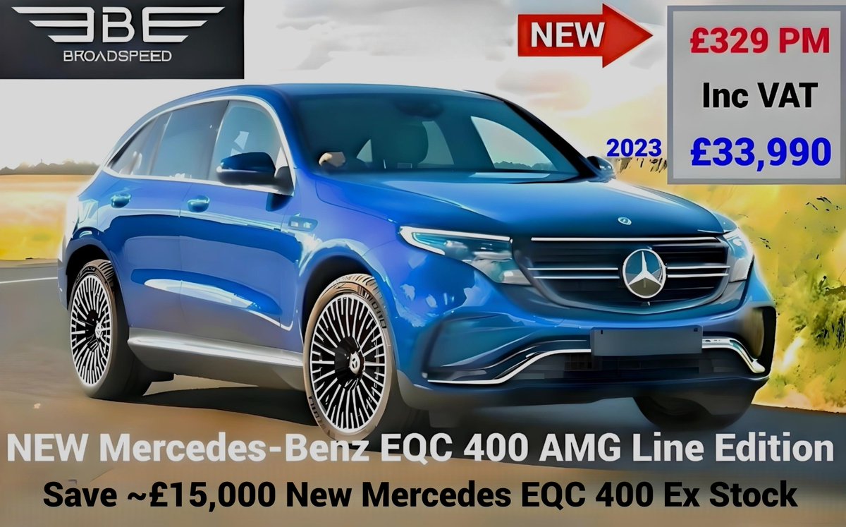 EV £329 PM Inc VAT | New EQC AMG 400 from £329 PM Inc VAT | eg Personal from 12+35/47, 5k PA, PCH 3Yrs, STA | or... BUY 2023 Approved EQC 400 AMG ~9,000 Miles, Next to New CASH from £33,990 vs £65,955 New | Business £28,325 +VAT | MB Warranty to 2026/ Battery to 2031 | PX Welcome