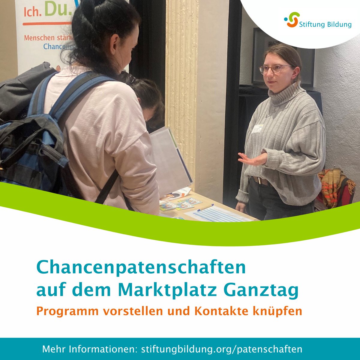 Am 15. April 2024 fand in der STRAZE in Greifswald der "Marktplatz Ganztag" statt. Ein herzliches Dankeschön an alle Teilnehmer*innen für ihren engagierten Austausch und die wertvollen Kontakte!

Mehr Infos zu unserem Programm Chancenpatenschaften unter stiftungbildung.org/patenschaften
