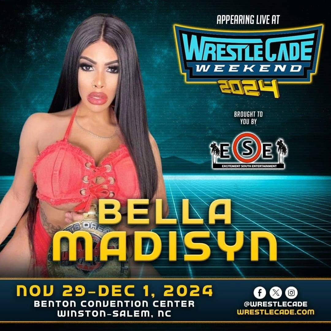 LFC star Bella 'Goddess of Chaos' Madisyn has been confirmed for WrestleCade Weekend. If you're going to be in the Winston-Salem, NC area Nov. 29 - Dec. 1 be sure to look for Bella and get a picture. 

#lfcfights. lfcfights.com 

wrestlecade.com