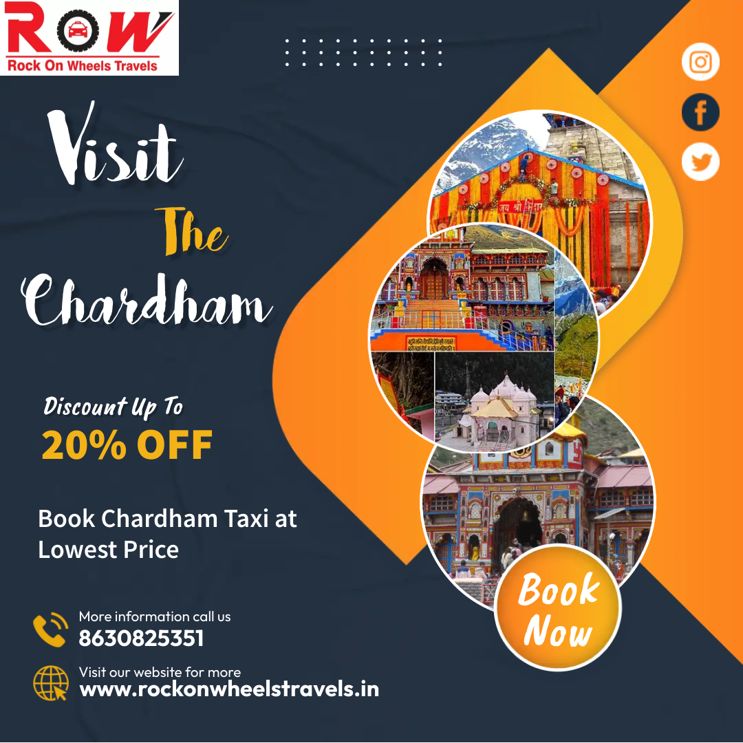 Embark on a divine journey with Chardham Taxi Service! 📷📷 Explore the sacred routes of Yamunotri, Gangotri, Kedarnath, and Badrinath with comfort and convenience.
Book your spiritual trip today!
#chardhamtaxiservice #SacredJourney 
Visit us: rockonwheelstravels.in