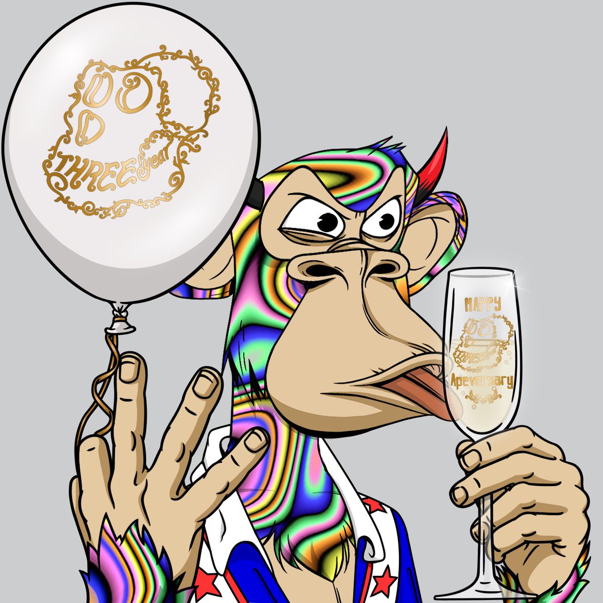 Happy 3rd birthday <a href="/BoredApeYC/">Bored Ape Yacht Club 🍌</a>  
💥🎉💥
