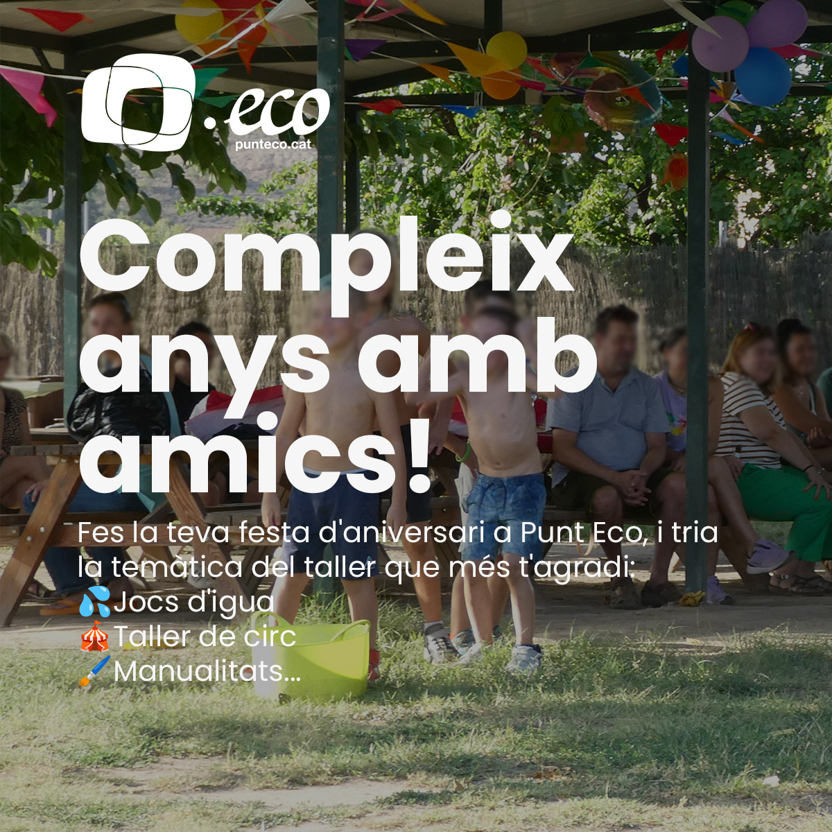 Buscant el lloc ideal per la festa dels teus fills? 
Tenim una proposta que no podràs rebutjar: espai a l'aire lliure📷 i tallers guiats adaptats a totes les edats.
Tot el que necessites per la teva festa📷, ho trobaràs a Punt Eco. Consulta les condicions i reserva des de la web.