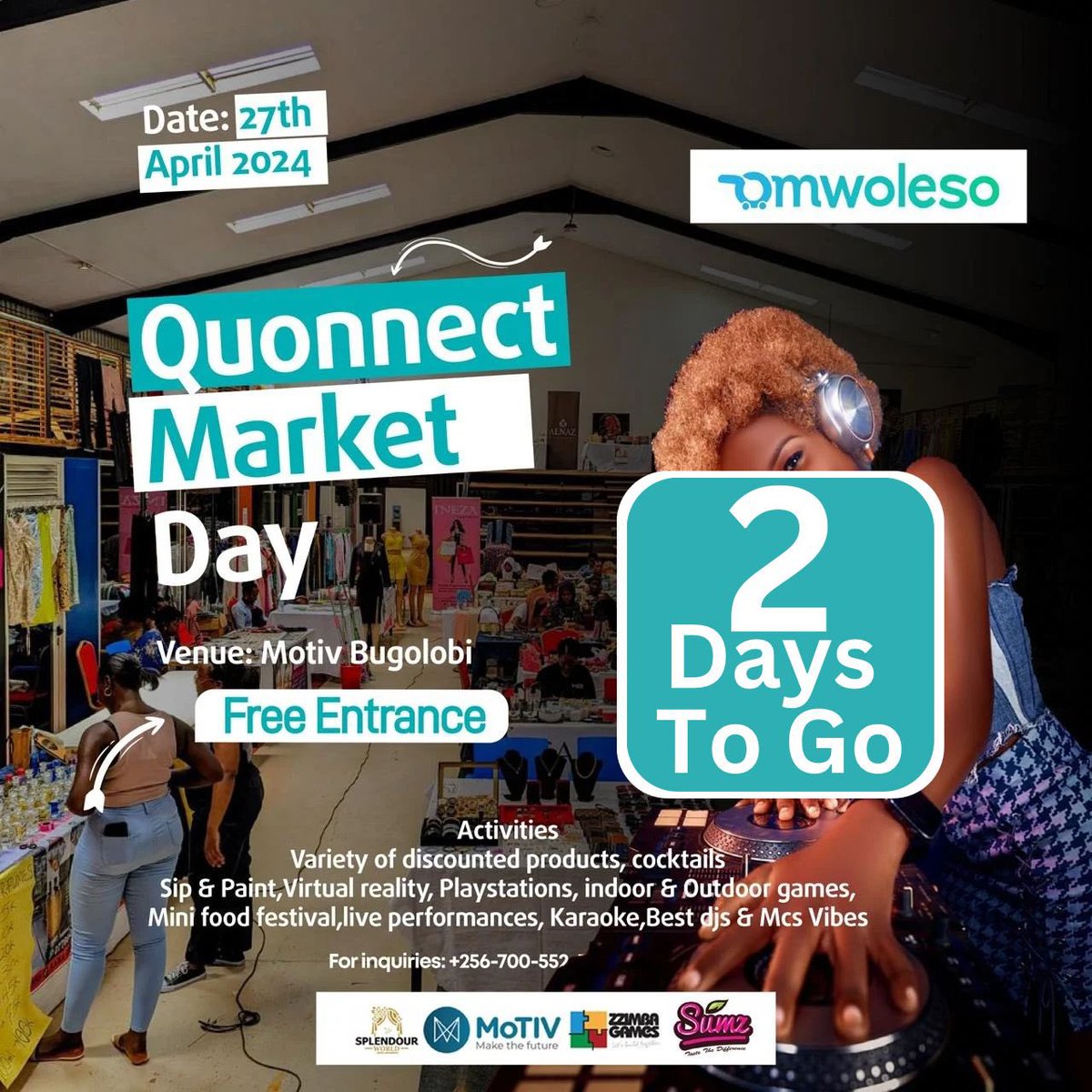 Quonnectmarket's tweet photo. Greetings🎊
Its an exciting week only 2days remaining to the big market day whick will be happening at @MotivUG  bugolobi this saturday 27th/04/2024 all sorts of dicounted products and businesses will be available,food, games etc. Free entrance💃🏽💃🏽❤️😍 https://t.co/Nhd1TGeQu0