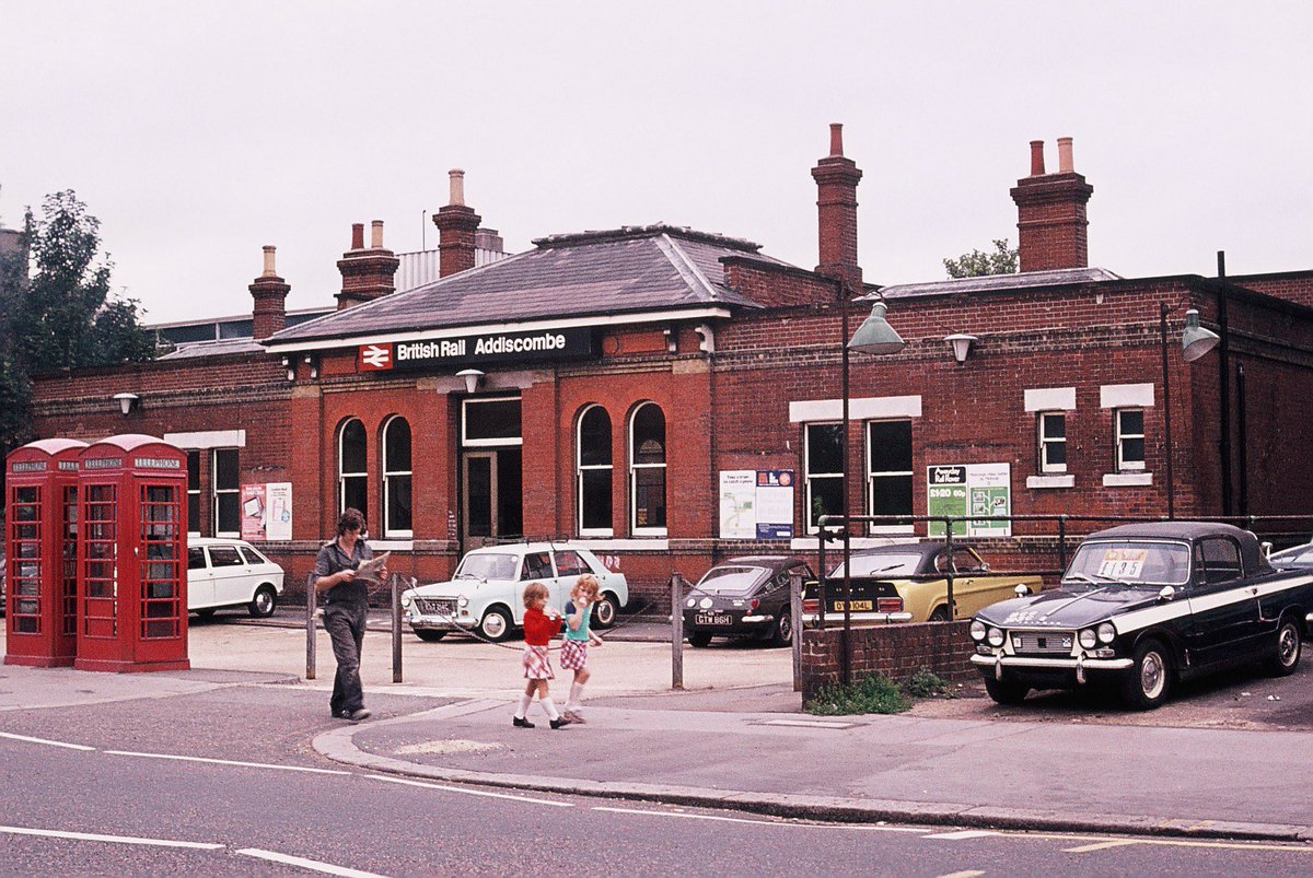 Addiscombe Railway Station, Croydon, in the 1970s. Opened in 1864, closed in 1997.