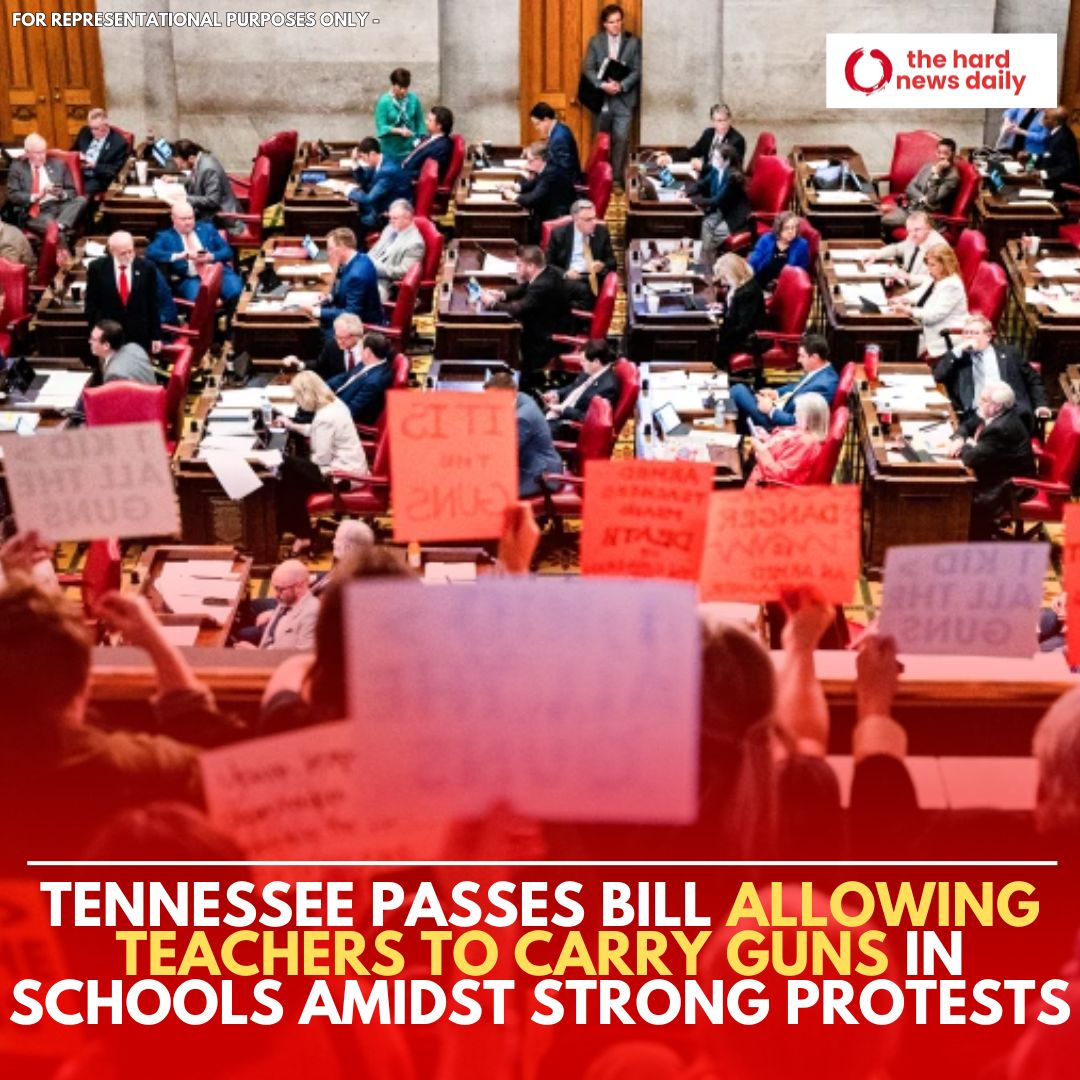Tennessee lawmakers pass a controversial bill allowing teachers to carry concealed guns in schools, amid vocal protests. 

Passed with a 68-28 vote, this decision follows intense debates spurred by last year's tragic school shooting in Nashville. 

#Tennessee #GunLaws