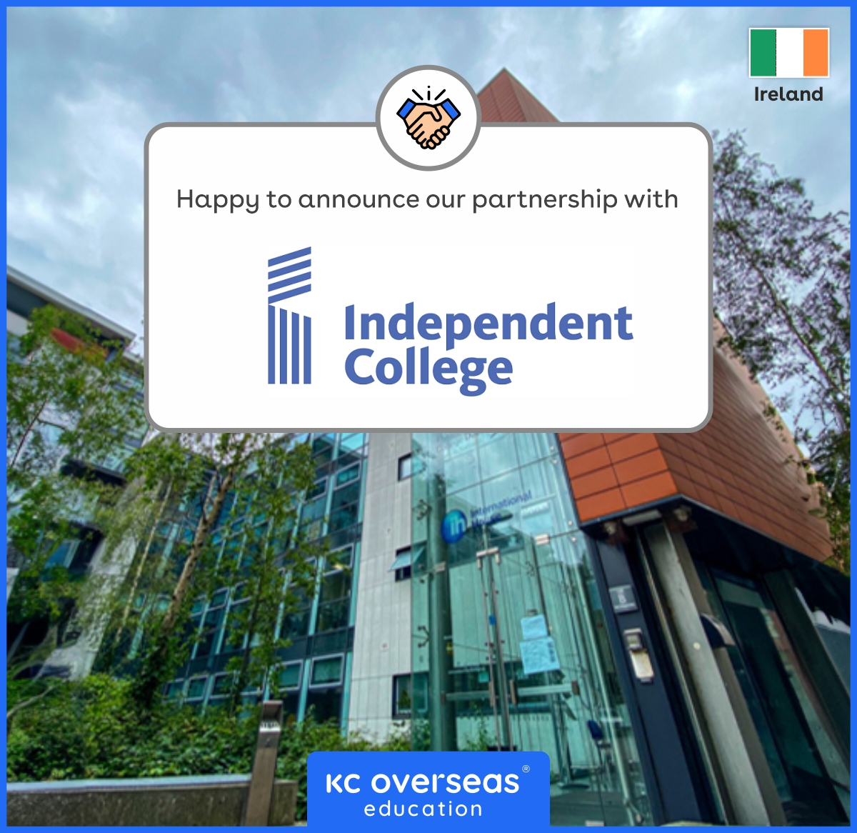 Welcome Aboard - Independent College, Dublin, Ireland

We're excited to announce our new partnership with @IndocollegesDub.  Now you can apply to this institution through KC Overseas Education.
.
.
.
#StudyAbroad #OverseasEducation #StudyinIreland #IndependentCollege