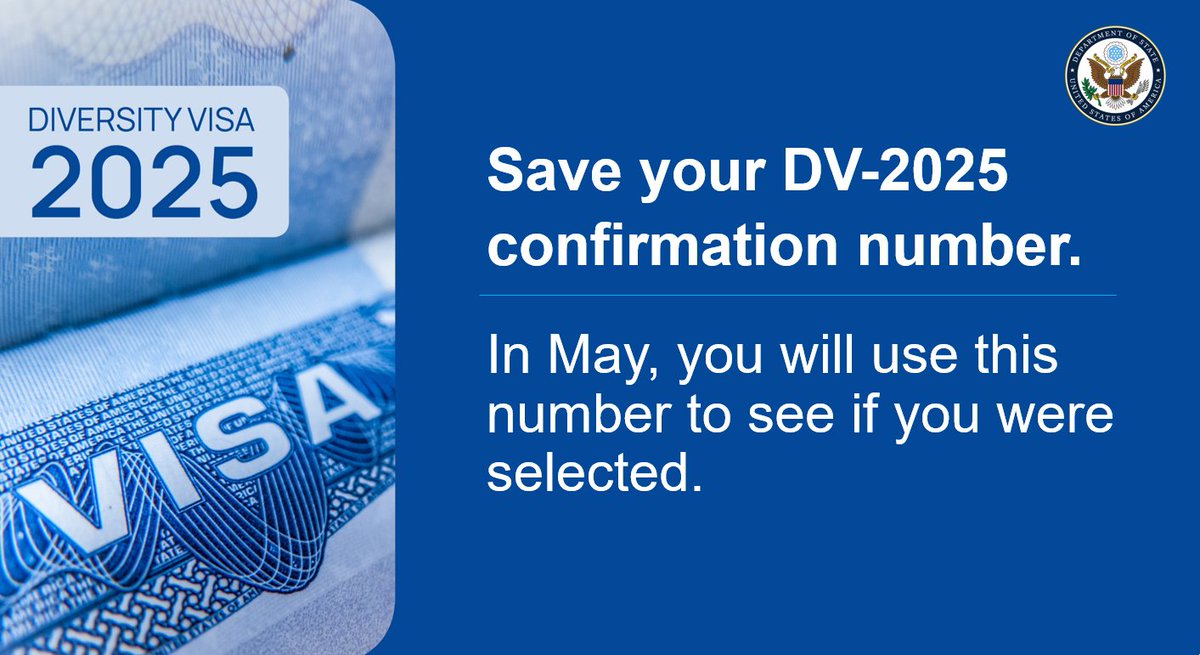 TIP: After you submit your completed Diversity Visa entry, you will see a confirmation screen containing a unique confirmation number. KEEP this number for your records. You must use this number to check the status of your entry on dvprogram.state.gov/ESC/.