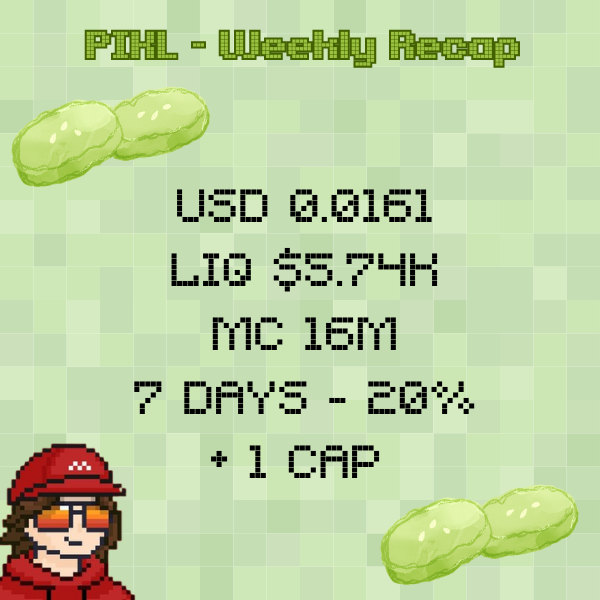 PIKLcoin's tweet photo. Weekly ReCAP 🥒 https://t.co/hE7QF23Hvg