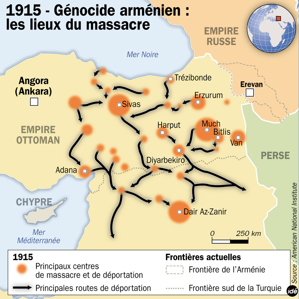 24 avril 1915 : début du #génocide des Arméniens par les Turcs. 600 Arméniens sont massacrés ce premier jour. Près de 1,5 million suivront... theatrum-belli.com/chronicorum-be… #Arménie #Turquie