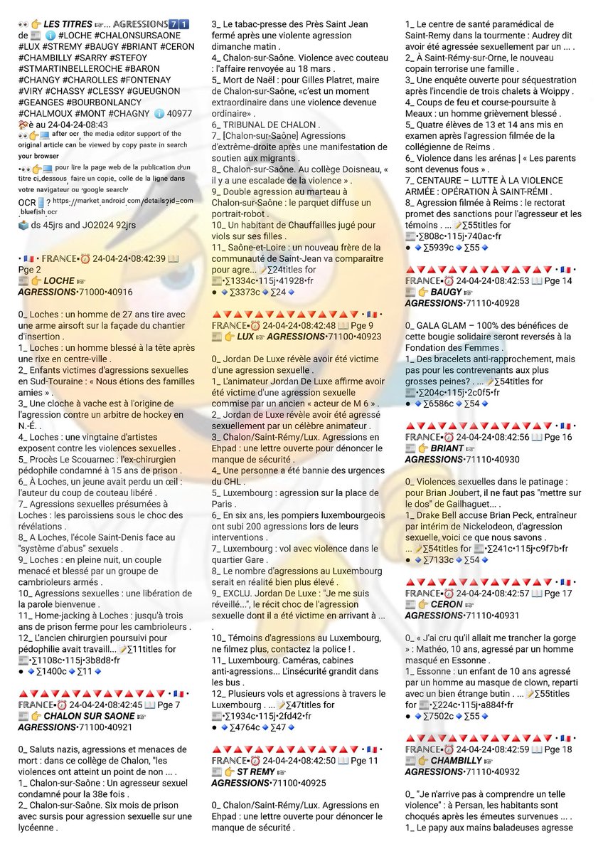 veillet_s's tweet photo. 👇👀📰👉 #TitlesPresseInfos #agressions à
🏘 #LOCHE #CHALONSURSAONE #LUX #STREMY #BAUGY #BRIANT #CERON #CHAMBILLY #SARRY #STEFOY #STMARTINBELLEROCHE #BARON #CHANGY #CHAROLLES #FONTENAY #VIRY #CHASSY #CLESSY #GUEUGNON #GEANGES #BOURBONLANCY #CHALMOUX #MONT #CHAGNY ++ https://t.co/fodzaBFAJq