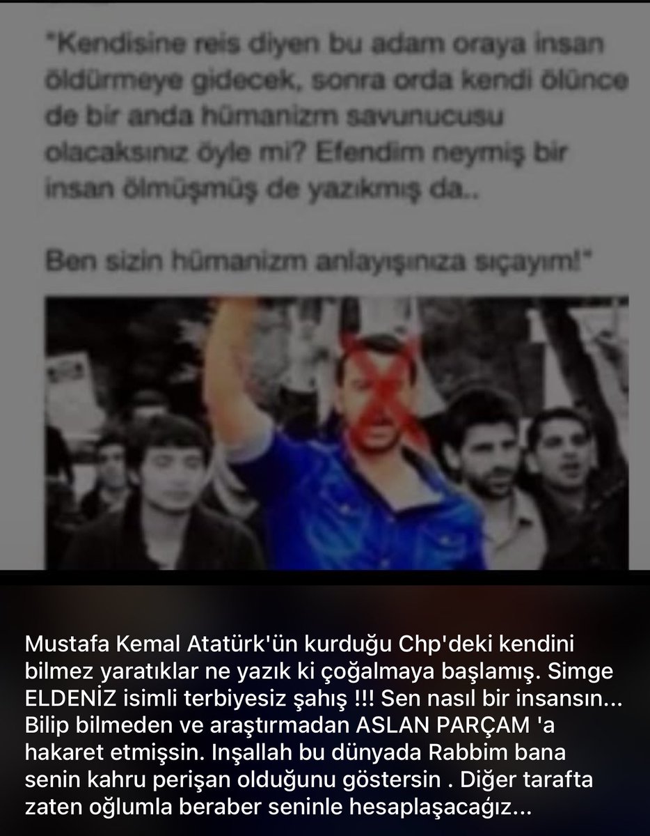 Şehit Fırat Yılmaz Çakıroğlu’nun annesi Özlem annemiz İzmir’in Konak ilçesine atanan başkan yardımcısıyla alakalı yaptığı paylaşım. 
Elbette ki şehit ailelerinin ahında BOĞULACAKSINIZ!