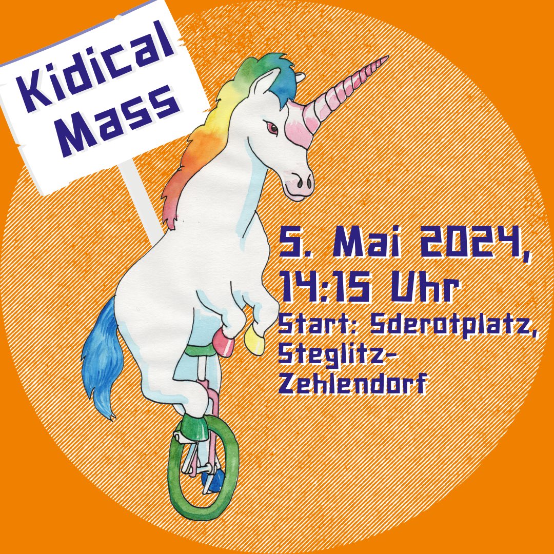 Alles neu macht der Mai! 🌱 Und deswegen setzen wir uns wieder ein für sichere und kinderfreundliche Wege in #SteZe! 🚲 #KidicalMass Gemeinsam mit dem <a href="/ADFC_SZ/">ADFC Steglitz-Zehlendorf</a>, dem #ADFC_Teltow und euch radeln wir nach Teltow und zurück! Kommt zahlreich, mit guter Laune und guten Klingeln! 🥳