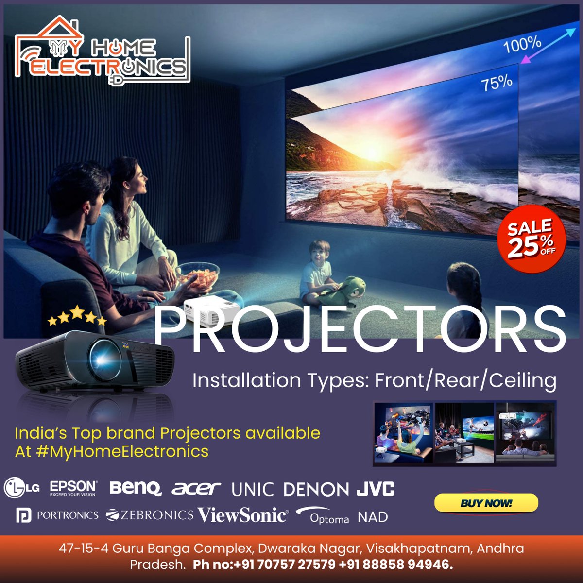MyHomeElectrons's tweet photo. 🎉 SALE: 25% OFF on PROJECTORS 🎉

Installation Types: Front / Rear / Ceiling

India's Top Brands Available at #MyHomeElectronics:
LG, EPSON, BenQ, Acer, UNIC, DENON, JVC, Portronics, Zebronics, ViewSonic, Optoma, NAD

📞 Ph no: +91 70757 27579, +91 88858 94946

#Projectors https://t.co/gAWhm0UDaJ