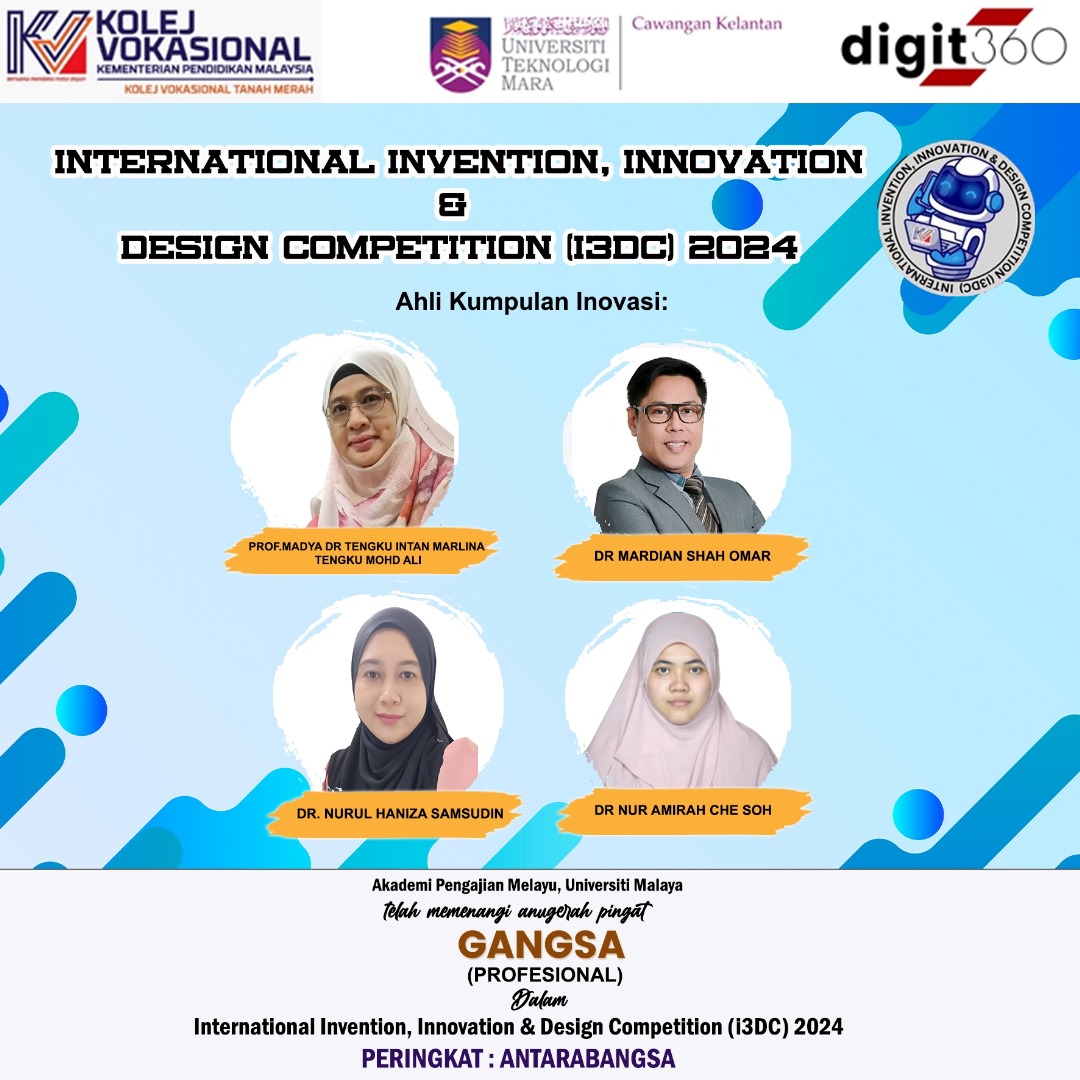 Tahniah diucapkan kepada team Akademi Pengajian Melayu yang telah memenangi 2 pingat Emas dan 1 Gangsa dalam International Invention, Innovation & Design Competition (I3DC) 2024. #universitimalaya #homeofthebright #landofthebrave