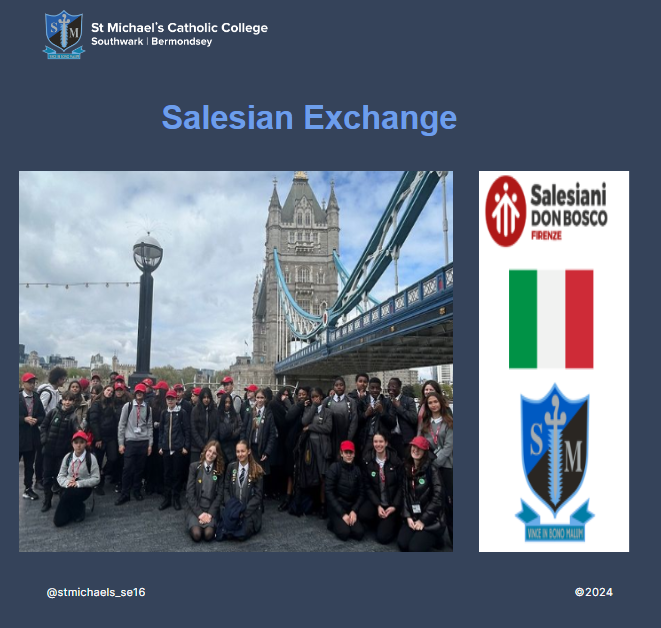 This week we welcome students and teachers from the Salesian School in Florence to St Michael's. They will be spending time in lessons with their exchange partners and visiting the sites of London. St Michael's students are already looking forward to their return visit in May.