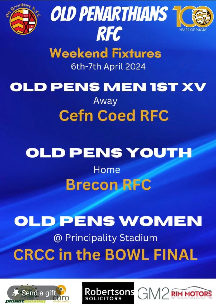 It's a huge weekend! The #OldPensMens1stXV travel to Cefn Coed RFC for a must-win game to avoid relegation. #OldPensYouth welcome @BRECONRFC, hoping to secure the league title And.. @OldPensWomen face @MerchedCRCC in Bowl final at Principality Stadium 🔵🏉🟡 @AllWalesSport