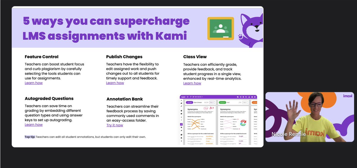 It was exciting to bring a virtual session with impactful @Kamiapp integration updates to the @Google for Education APAC Partner Forum 2024 today 🙌 Book a call to chat with us more: 🗓️ calendly.com/NicoleKami @google4edu @googlepartners @suaneu #GoogleClassroom