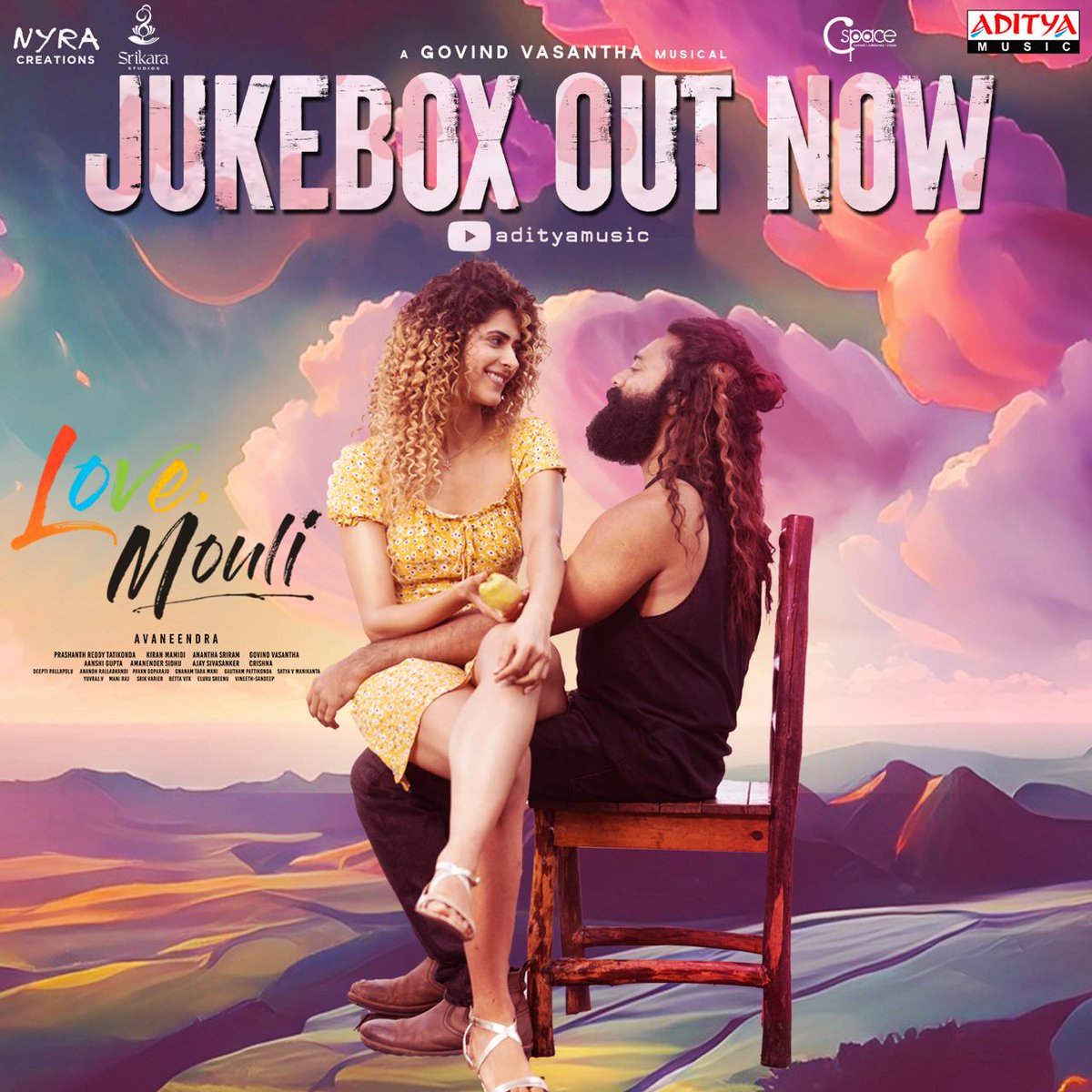 Prepare to be spellbound by the musical wonders of the #LoveMouli Full Songs Audio Jukebox, out now exclusively on @adityamusic.

🎧 youtu.be/TU0IMSbe04U

@pnavdeep26 @PankhuriGidwan1 @Love_Avaneendra #GovindVasantha @IananthaSriram #AnishKrishnan @cspaceg @NyraCreations…