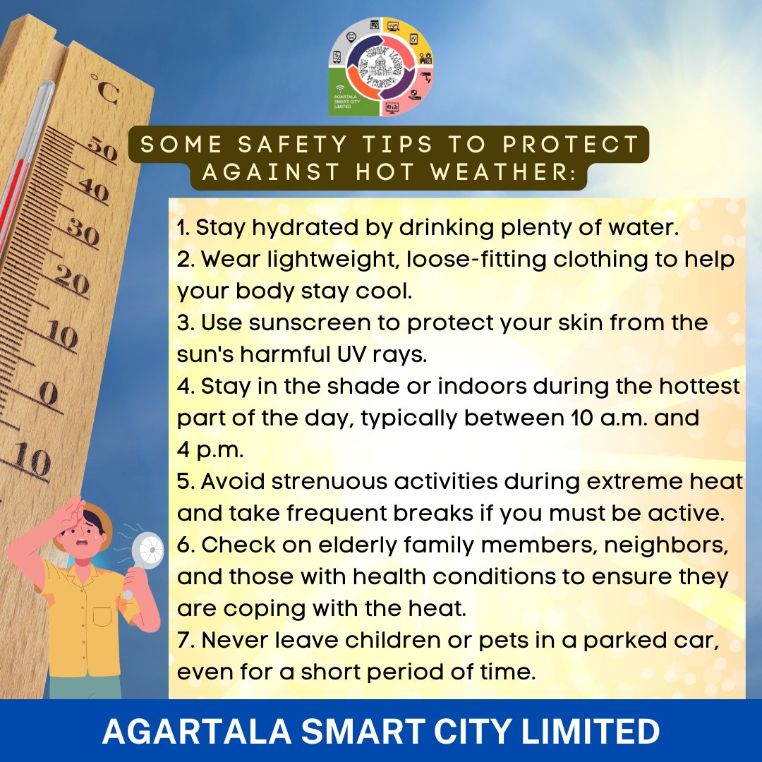 Safety tips for protection against hot weather

#safetytips #HotWeatherSolutions #hotweathertreat #hotweathertips